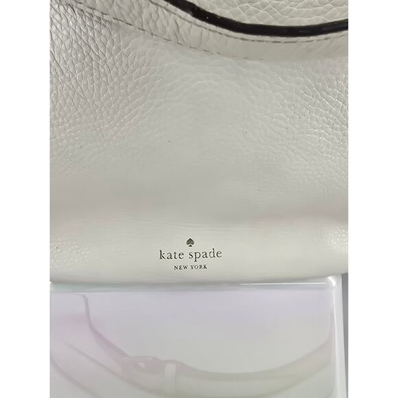 Kate Spade White Leather Hobo Handbag with Detachable Strap - Picture 3 of 7